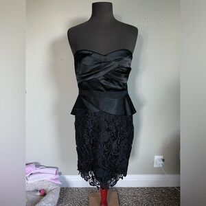 Black Strapless Lace Dress
